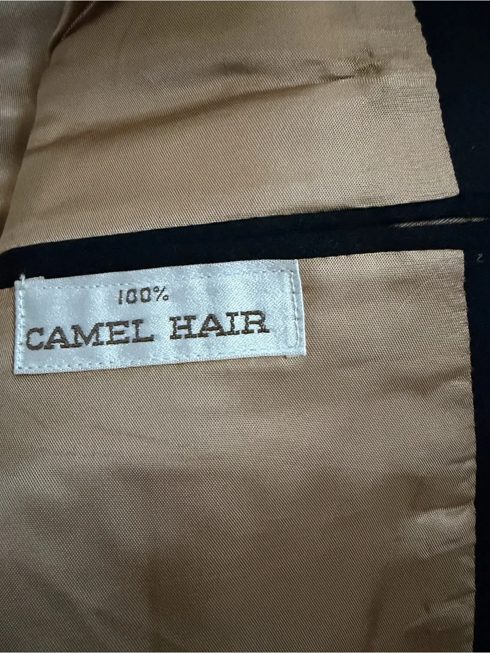 Vintage Men's Black Camelhair Sport Coat Blazer 44R Made in USA